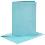 Kaarten en enveloppen, blauw, afmeting kaart 10,5x15 cm, afmeting envelop 11,5x16,5 cm, parelmoer, 120+210 gr, 4 set/ 1 doos Kaarten en enveloppen, blauw, afmeting kaart 10,5x15 cm, afmeting envelop 11,5x16,5 cm, parelmoer, 120+210 gr, 4 set/ 1 doos