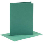 Kaarten en enveloppen, donkergroen, afmeting kaart 10,5x15 cm, afmeting envelop 11,5x16,5 cm, 110+230 gr, 6 set/ 1 doos Kaarten en enveloppen, donkergroen, afmeting kaart 10,5x15 cm, afmeting envelop 11,5x16,5 cm, 110+230 gr, 6 set/ 1 doos