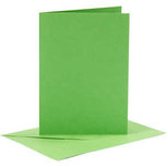 Kaarten en enveloppen, groen, afmeting kaart 10,5x15 cm, afmeting envelop 11,5x16,5 cm, 110+220 gr, 6 set/ 1 doos Kaarten en enveloppen, groen, afmeting kaart 10,5x15 cm, afmeting envelop 11,5x16,5 cm, 110+220 gr, 6 set/ 1 doos