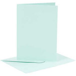 Kaarten en enveloppen, lichtblauw, afmeting kaart 10,5x15 cm, afmeting envelop 11,5x16,5 cm, 110+220 gr, 6 set/ 1 doos Kaarten en enveloppen, lichtblauw, afmeting kaart 10,5x15 cm, afmeting envelop 11,5x16,5 cm, 110+220 gr, 6 set/ 1 doos