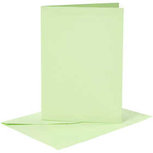Kaarten en enveloppen, lichtgroen, afmeting kaart 10,5x15 cm, afmeting envelop 11,5x16,5 cm, 120+210 gr, 6 set/ 1 doos Kaarten en enveloppen, lichtgroen, afmeting kaart 10,5x15 cm, afmeting envelop 11,5x16,5 cm, 120+210 gr, 6 set/ 1 doos