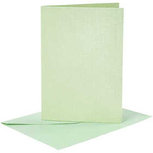 Kaarten en enveloppen, lichtgroen, afmeting kaart 10,5x15 cm, afmeting envelop 11,5x16,5 cm, parelmoer, 120+210 gr, 4 set/ 1 doos Kaarten en enveloppen, lichtgroen, afmeting kaart 10,5x15 cm, afmeting envelop 11,5x16,5 cm, parelmoer, 120+210 gr, 4 set/ 1 doos