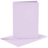 Kaarten en enveloppen, lichtpaars, afmeting kaart 10,5x15 cm, afmeting envelop 11,5x16,5 cm, 120+210 gr, 6 set/ 1 doos Kaarten en enveloppen, lichtpaars, afmeting kaart 10,5x15 cm, afmeting envelop 11,5x16,5 cm, 120+210 gr, 6 set/ 1 doos