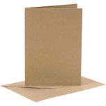 Kaarten en enveloppen, naturel, afmeting kaart 10,5x15 cm, afmeting envelop 11,5x16,5 cm, 110+230 gr, 6 set/ 1 doos Kaarten en enveloppen, naturel, afmeting kaart 10,5x15 cm, afmeting envelop 11,5x16,5 cm, 110+230 gr, 6 set/ 1 doos