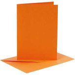 Kaarten en enveloppen, oranje, afmeting kaart 10,5x15 cm, afmeting envelop 11,5x16,5 cm, 110+220 gr, 6 set/ 1 doos Kaarten en enveloppen, oranje, afmeting kaart 10,5x15 cm, afmeting envelop 11,5x16,5 cm, 110+220 gr, 6 set/ 1 doos