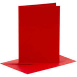 Kaarten en enveloppen, rood, afmeting kaart 10,5x15 cm, afmeting envelop 11,5x16,5 cm, 110+230 gr, 6 set/ 1 doos Kaarten en enveloppen, rood, afmeting kaart 10,5x15 cm, afmeting envelop 11,5x16,5 cm, 110+230 gr, 6 set/ 1 doos