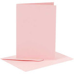 Kaarten en enveloppen, roze, afmeting kaart 10,5x15 cm, afmeting envelop 11,5x16,5 cm, 110+220 gr, 6 set/ 1 doos Kaarten en enveloppen, roze, afmeting kaart 10,5x15 cm, afmeting envelop 11,5x16,5 cm, 110+220 gr, 6 set/ 1 doos