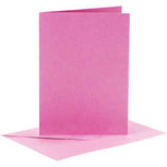 Kaarten en enveloppen, roze, afmeting kaart 10,5x15 cm, afmeting envelop 11,5x16,5 cm, 110+220 gr, 6 set/ 1 doos Kaarten en enveloppen, roze, afmeting kaart 10,5x15 cm, afmeting envelop 11,5x16,5 cm, 110+220 gr, 6 set/ 1 doos