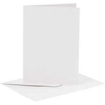 Kaarten en enveloppen, wit, afmeting kaart 10,5x15 cm, afmeting envelop 11,5x16,5 cm, 110+230 gr, 6 set/ 1 doos Kaarten en enveloppen, wit, afmeting kaart 10,5x15 cm, afmeting envelop 11,5x16,5 cm, 110+230 gr, 6 set/ 1 doos
