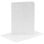 Kaarten en enveloppen, zilver, afmeting kaart 10,5x15 cm, afmeting envelop 11,5x16,5 cm, glitter, 120+250 gr, 4 set/ 1 doos Kaarten en enveloppen, zilver, afmeting kaart 10,5x15 cm, afmeting envelop 11,5x16,5 cm, glitter, 120+250 gr, 4 set/ 1 doos