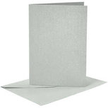 Kaarten en enveloppen, zilver, afmeting kaart 10,5x15 cm, afmeting envelop 11,5x16,5 cm, parelmoer, 120+210 gr, 4 set/ 1 doos Kaarten en enveloppen, zilver, afmeting kaart 10,5x15 cm, afmeting envelop 11,5x16,5 cm, parelmoer, 120+210 gr, 4 set/ 1 doos