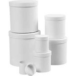 Ronde dozen, wit, rond, H: 7,5+10,2 +12,7+15,2 +17,7+20,2 +22,7 cm, d: 7+9 +12+14,5 +17+19,5 +22 cm, 7 stuk/ 1 set Ronde dozen, wit, rond, H: 7,5+10,2 +12,7+15,2 +17,7+20,2 +22,7 cm, d: 7+9 +12+14,5 +17+19,5 +22 cm, 7 stuk/ 1 set