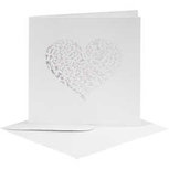Kaart met Envelop, wit, afmeting kaart 13,5x13,5 cm, afmeting envelop 14,5x14,5 cm, 5 set/ 1 doos Kaart met Envelop, wit, afmeting kaart 13,5x13,5 cm, afmeting envelop 14,5x14,5 cm, 5 set/ 1 doos