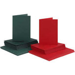 Kaarten en enveloppen, groen, rood, afmeting kaart 10,5x15 cm, afmeting envelop 11,5x16,5 cm, 110+230 gr, 50 set/ 1 doos Kaarten en enveloppen, groen, rood, afmeting kaart 10,5x15 cm, afmeting envelop 11,5x16,5 cm, 110+230 gr, 50 set/ 1 doos