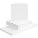 Kaarten en enveloppen, wit, afmeting kaart 15x15 cm, afmeting envelop 16x16 cm, 120+240 gr, 50 set/ 1 doos Kaarten en enveloppen, wit, afmeting kaart 15x15 cm, afmeting envelop 16x16 cm, 120+240 gr, 50 set/ 1 doos