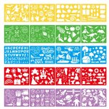 Teken Sjablonen Kinderen - Stencils Tekenen - Dieren - Figuren - Smileys - Tekst - Voertuigen - 20 stuks Teken Sjablonen Kinderen - Stencils Tekenen - Dieren - Figuren - Smileys - Tekst - Voertuigen - 20 stuks
