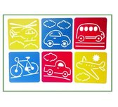 Teken Sjablonen Kinderen - Stencils Tekenen - Voertuigen - Auto, Bus, Helikopter, Vliegtuig, Fiets, Vrachtwagen - 6 stuks Teken Sjablonen Kinderen - Stencils Tekenen - Voertuigen - Auto, Bus, Helikopter, Vliegtuig, Fiets, Vrachtwagen - 6 stuks
