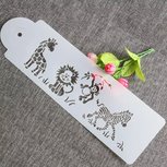 Sjablonen Tekenen - Stencils Tekenen - Jungle Dieren - Zebra - Giraffe - Aap - Leeuw - 33x3,74cm - 1 Stuk Sjablonen Tekenen - Stencils Tekenen - Jungle Dieren - Zebra - Giraffe - Aap - Leeuw - 33x3,74cm - 1 Stuk