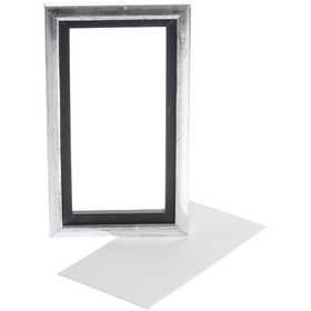 Canvas Paneel met Lijst, buitenmaat 13x23 cm, diepte 1,5 cm, Canvas Paneel 10x20 cm, 1stuk