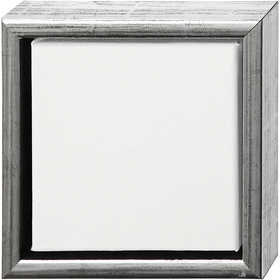 ArtistLine Canvas met lijst, buitenmaat 19x19 cm, diepte 3 cm, wit, antiek zilver, 1stuk, binnenmaat 15x15 cm