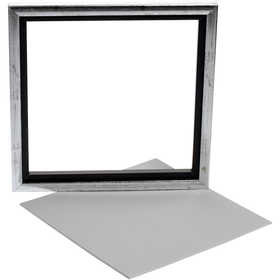 Canvas Paneel met Lijst, buitenmaat 25x25 cm, diepte 1,5 cm, wit, Canvas Paneel 22.4x22.4 cm, 1stuk
