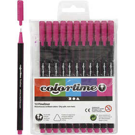 Colortime Fineliner , cyclaam, lijndikte 0,6-0,7 mm, 12 stuk/ 1 doos