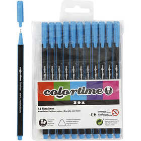 Fineliners - Lichtblauw - lijndikte 0,6-0,7mm - Colortime - 12 stuks