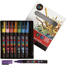 Posca Marker - Paintmarker - Universele Stift - #8 - Glitter Kleuren - PC-3ML - lijndikte 0,9-1,3ML - 8 stuks