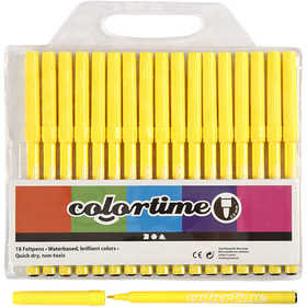 Colortime stift, citroengeel, lijndikte 2 mm, 18 stuk/ 1 doos