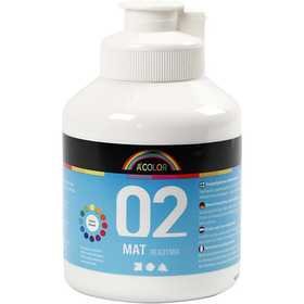School acrylverf mat, wit, matt, 500 ml/ 1 fles