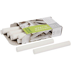 Schoolbordkrijt, wit, L: 8 cm, d: 10 mm, 10x10 stuk/ 1 doos