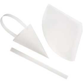 Kegel, h: 13 cm, d: 8 cm, vellum papier, 20stuks