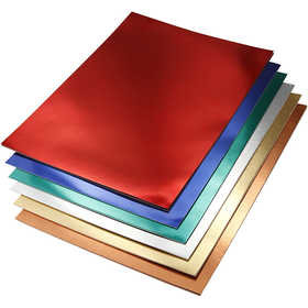 Metallic Foliekarton - Diverse Kleuren - A4 - 21x29,7cm - 280 gram - 30 div vellen