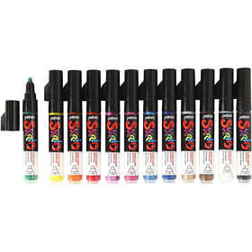 Skrib Marker , lijndikte: 4 mm, kleuren assorti, 12stuks