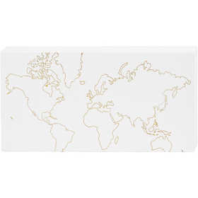 Canvas met goudkleurige motieven, wit, H: 12,7 cm, B: 25,4 cm, 1 stuk
