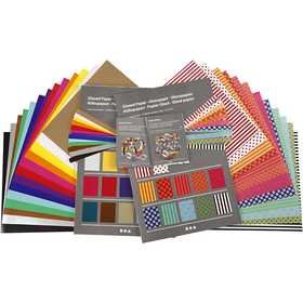 Glanspapier - Diverse kleuren - 32x40cm - 80 grams - Creotime - 1 set