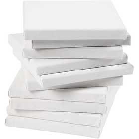 Gespannen canvas, wit, afm 15x15 cm, 280 gr, 80 stuk/ 1 doos