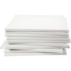 Gespannen canvas, wit, afm 40x40 cm, 280 gr, 40 stuk/ 1 doos