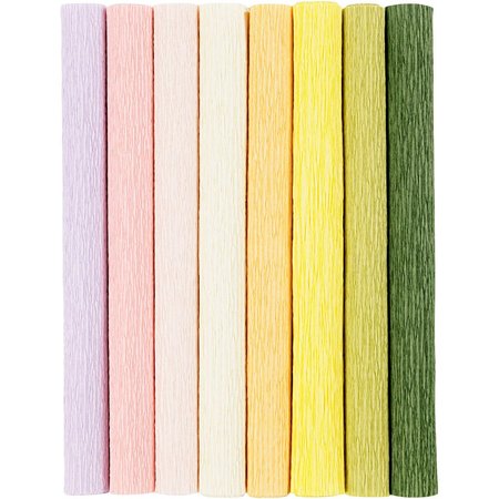 Crepepapier - Pastelkleuren - Diverse Kleuren - 25x60 cm - 105 gram - 8 vellen