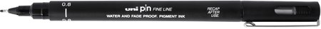 Fineliner - 0.8 - 0,80mm - Zwart - Uni Pin