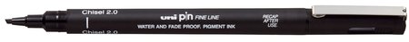 Fineliner - Chisel - Beitelpunt - 2.0 - 2,0mm - Zwart - Uni Pin