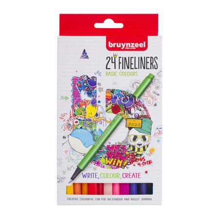 Fineliner - set 24 kleuren - Bruynzeel
