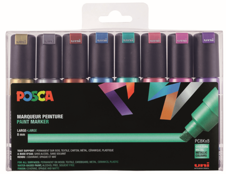 Posca PC-8K set 8 stuks metallic