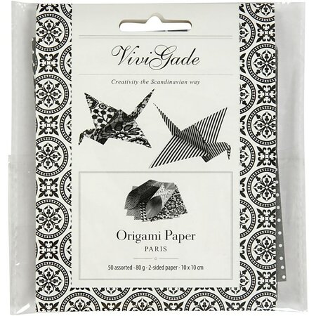 Origamipapier - Grijs - Grijs - Vivi Gade - 10x10 cm - 80 gram - 50 vellen
