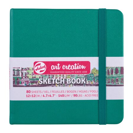 Art creation schetsboek 12x12 cm 140g forest green