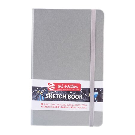 Art creation schetsboek 13x21 cm 140g shiny silver
