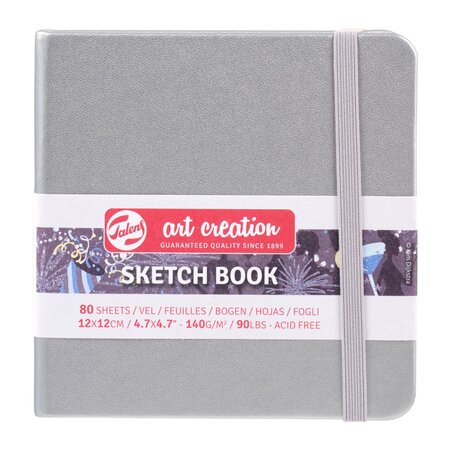Art creation schetsboek 12x12 cm 140g shiny silver