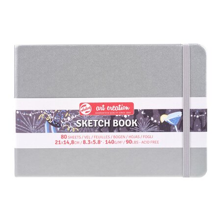 Art creation schetsboek 21x14,8 cm 140g shiny silver