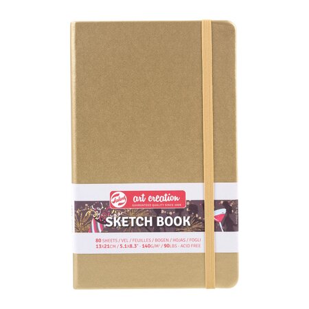 Art creation schetsboek 13x21 cm 140g white gold