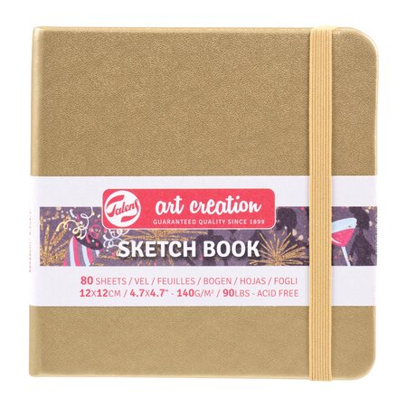 Art creation schetsboek 12x12 cm 140g white gold